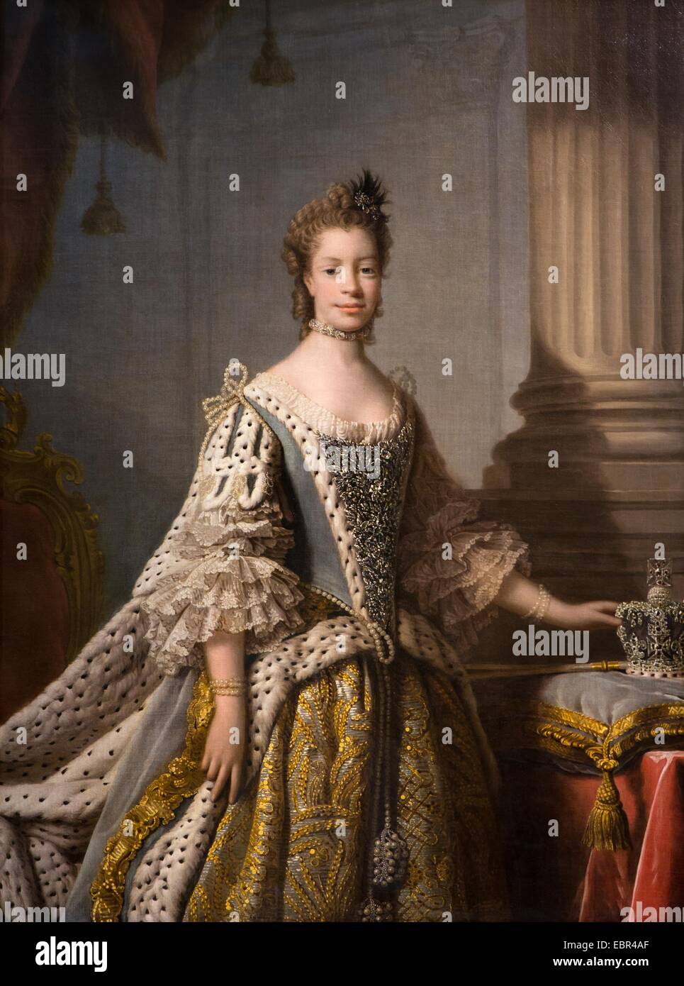 Charlotte Sophia of Mecklenburg-Strelitz, 1761 - Studio Allan Ramsay 22/01/2014  -   / 18th century Collection / Active Museum Stock Photo