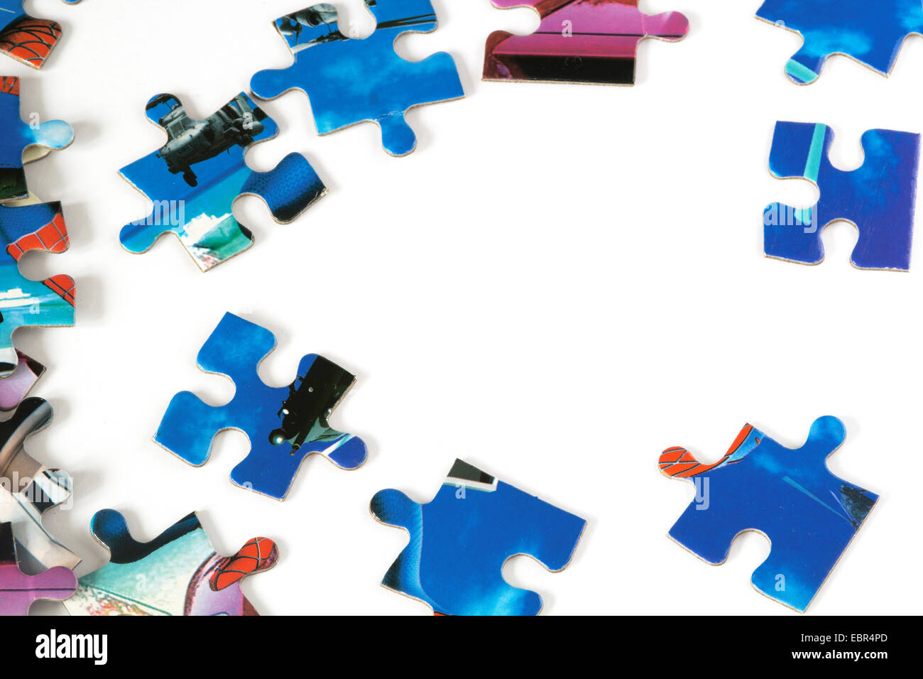puzzle pieces on white background Stock Photo - Alamy