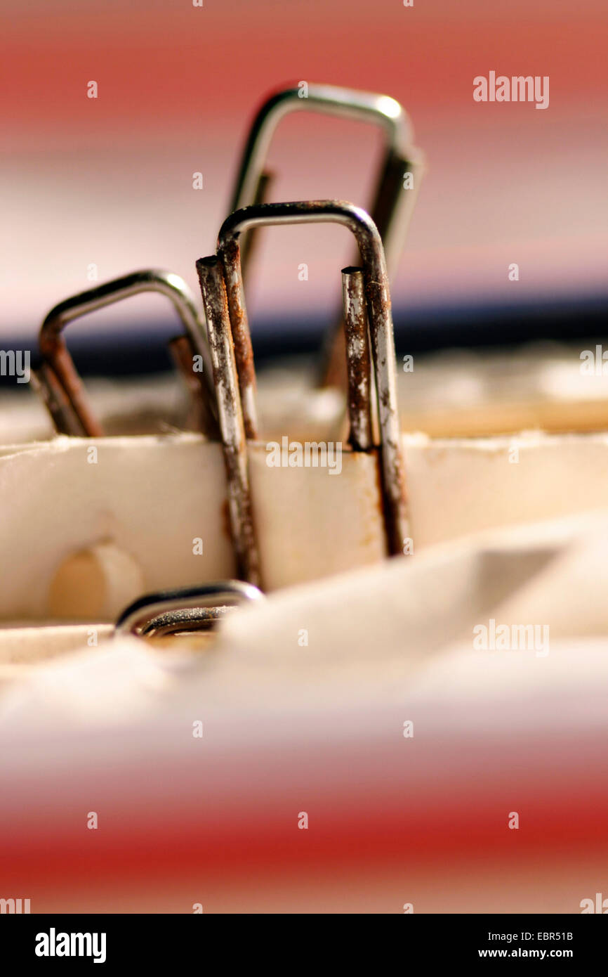 rusty paper clips fixing sheets of paper in a file Stock Photo Alamy