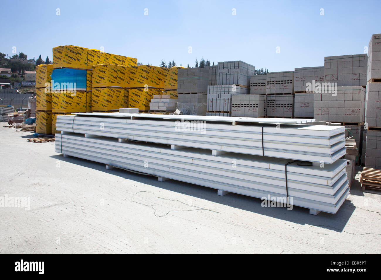 Building material storage site Stock Photo
