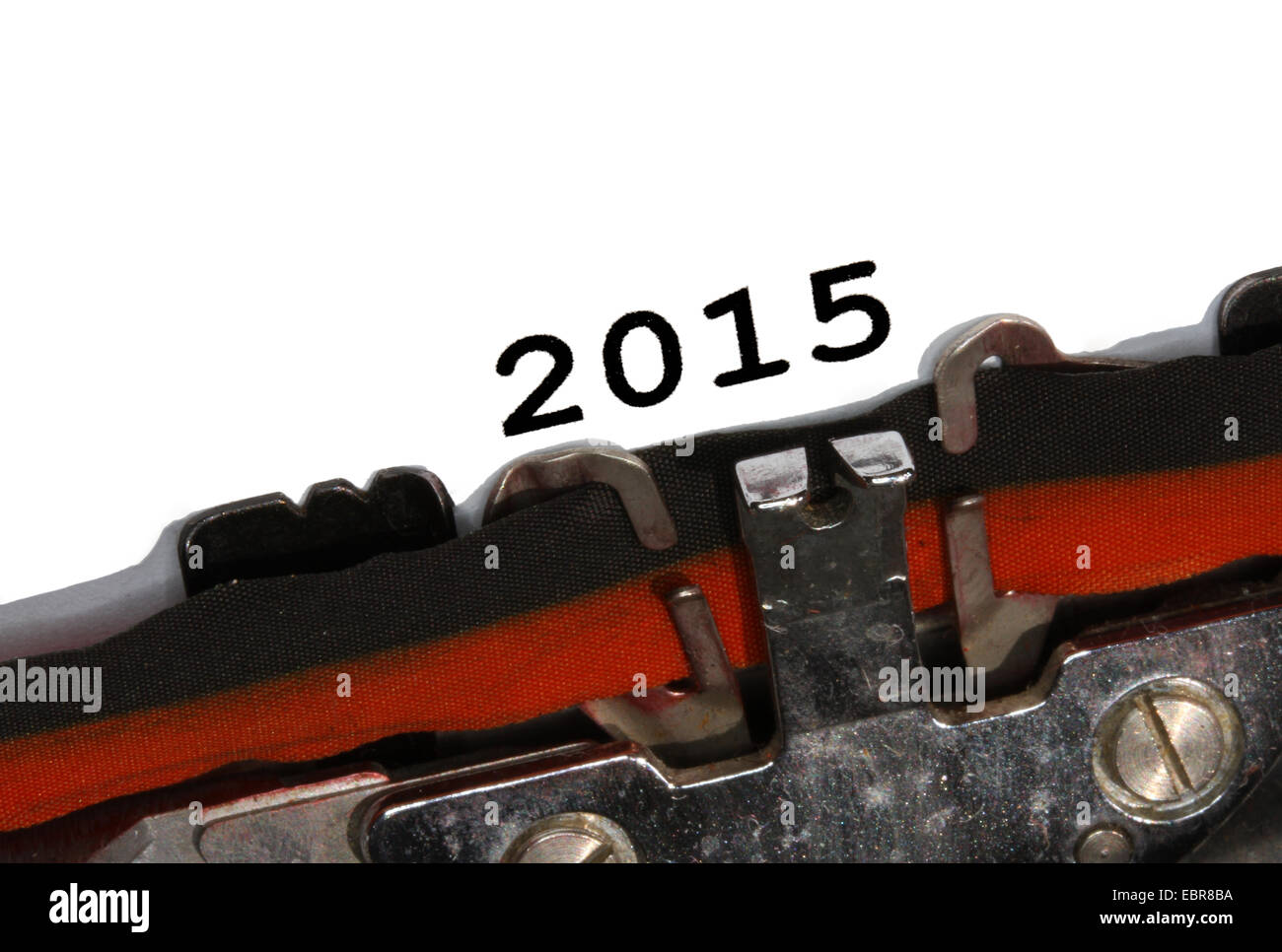 Typewriter Types 2015 Closeup black ink Stock Photo Alamy