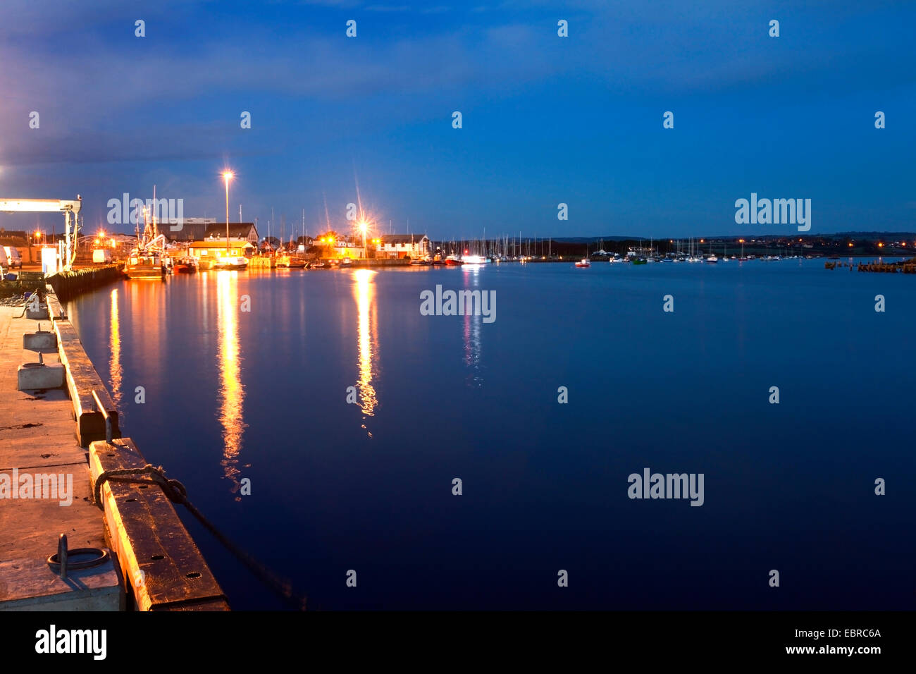Amble Harbour at Dawn Amble by the Sea Northumberland England Stock