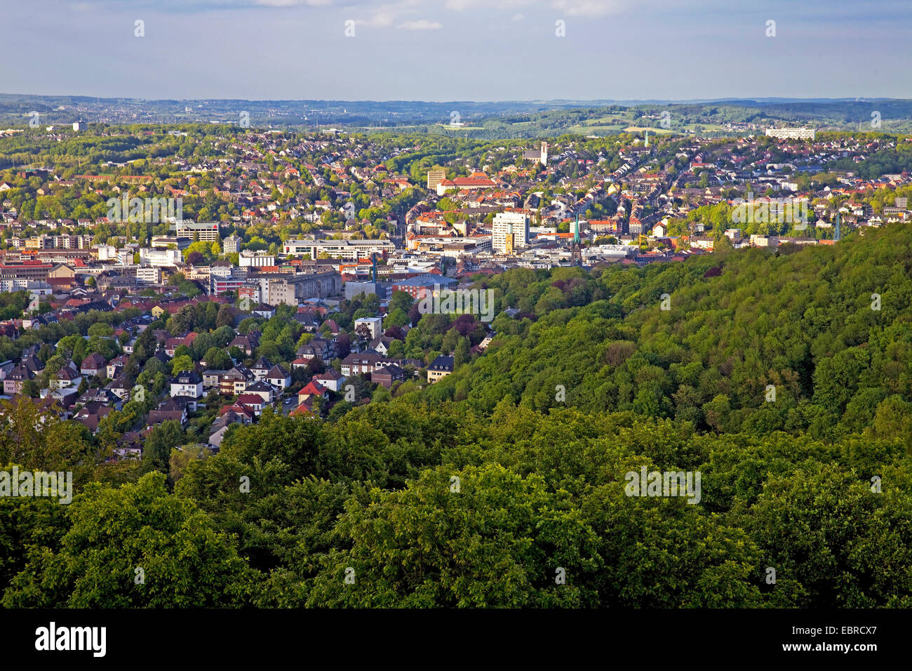 view from Eugen Richter tower to Hagen, Germany, North RhineWestphalia
