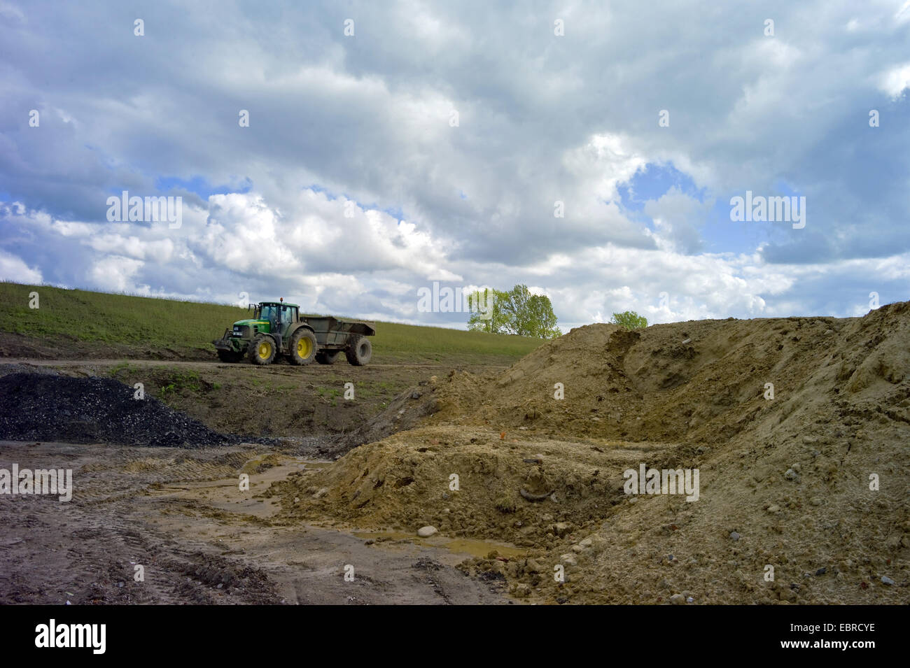 raising the dikes, Germany, Lower Saxony, Osterholz, Aschwarden Stock Photo