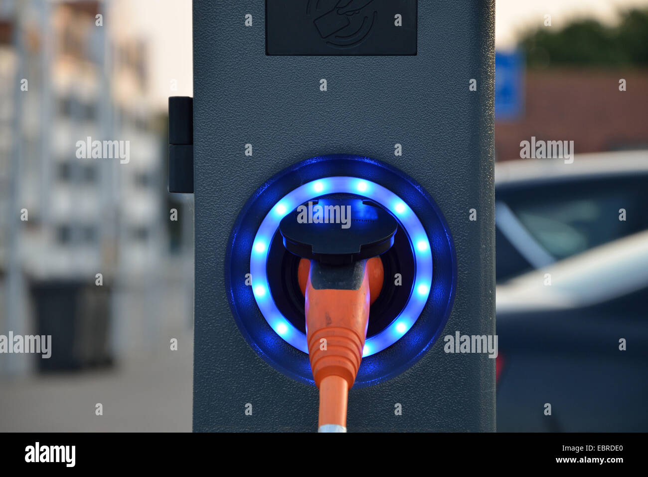 electric vehicle charging station, Netherlands, Zeeland, Cadzand Stock