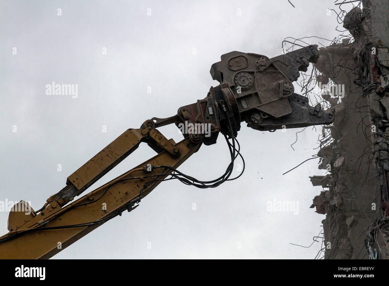 Crane Nibbler demolishing a building Stock Photo