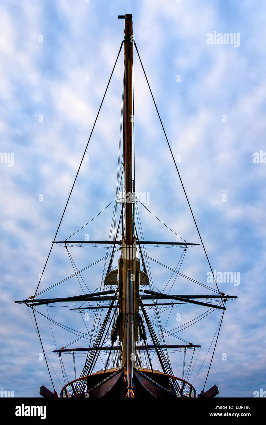 USS Constellation in Baltimore Harbor in Baltimore Maryland Stock Photo