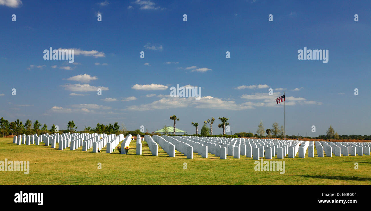 military cemetery east of Sarasota, USA, Florida Stock Photo