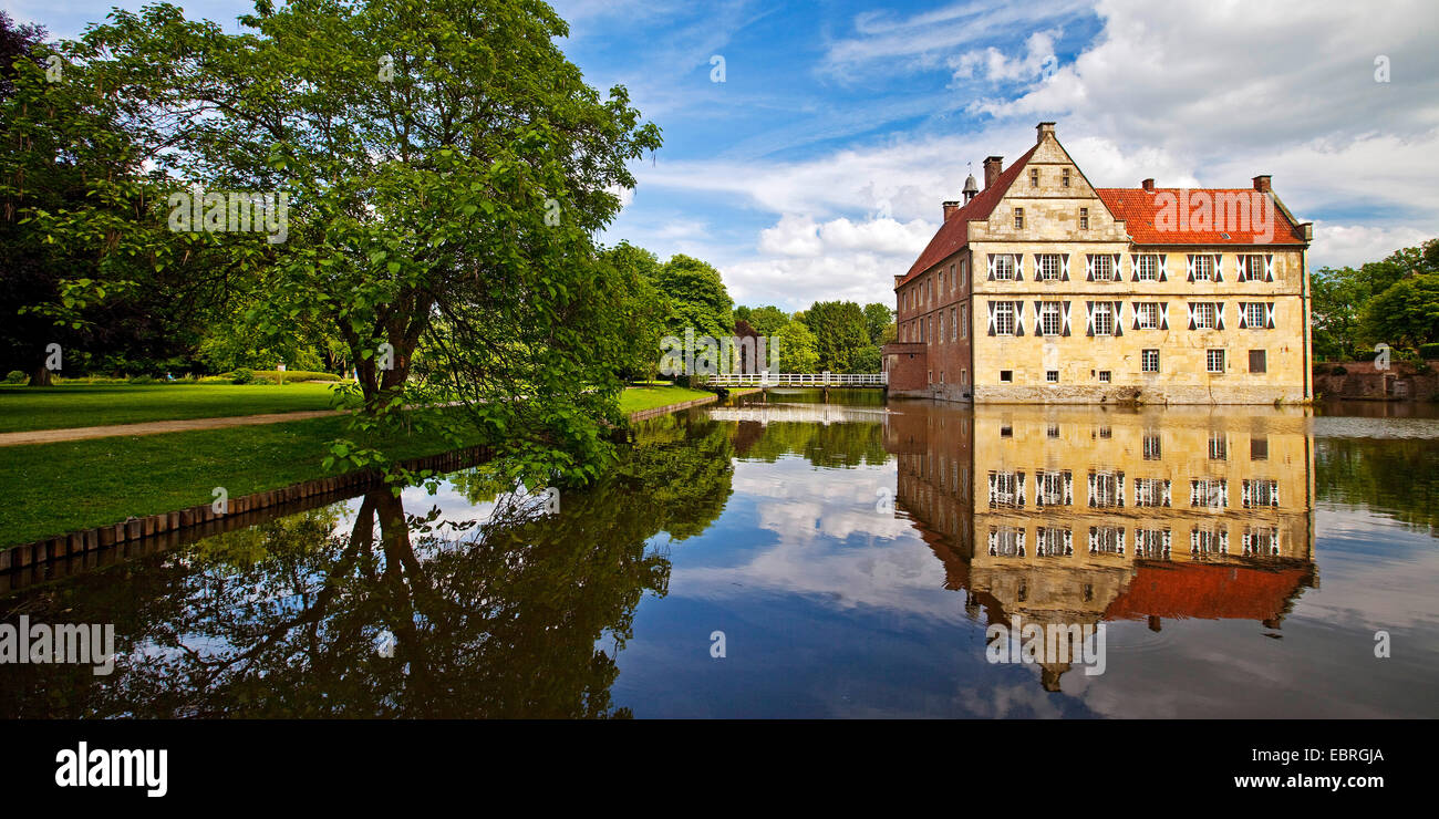 castle Huelshoff, birth house of Annette von Droste-Huelshoff, Germany, North Rhine-Westphalia, Havixbeck Stock Photo