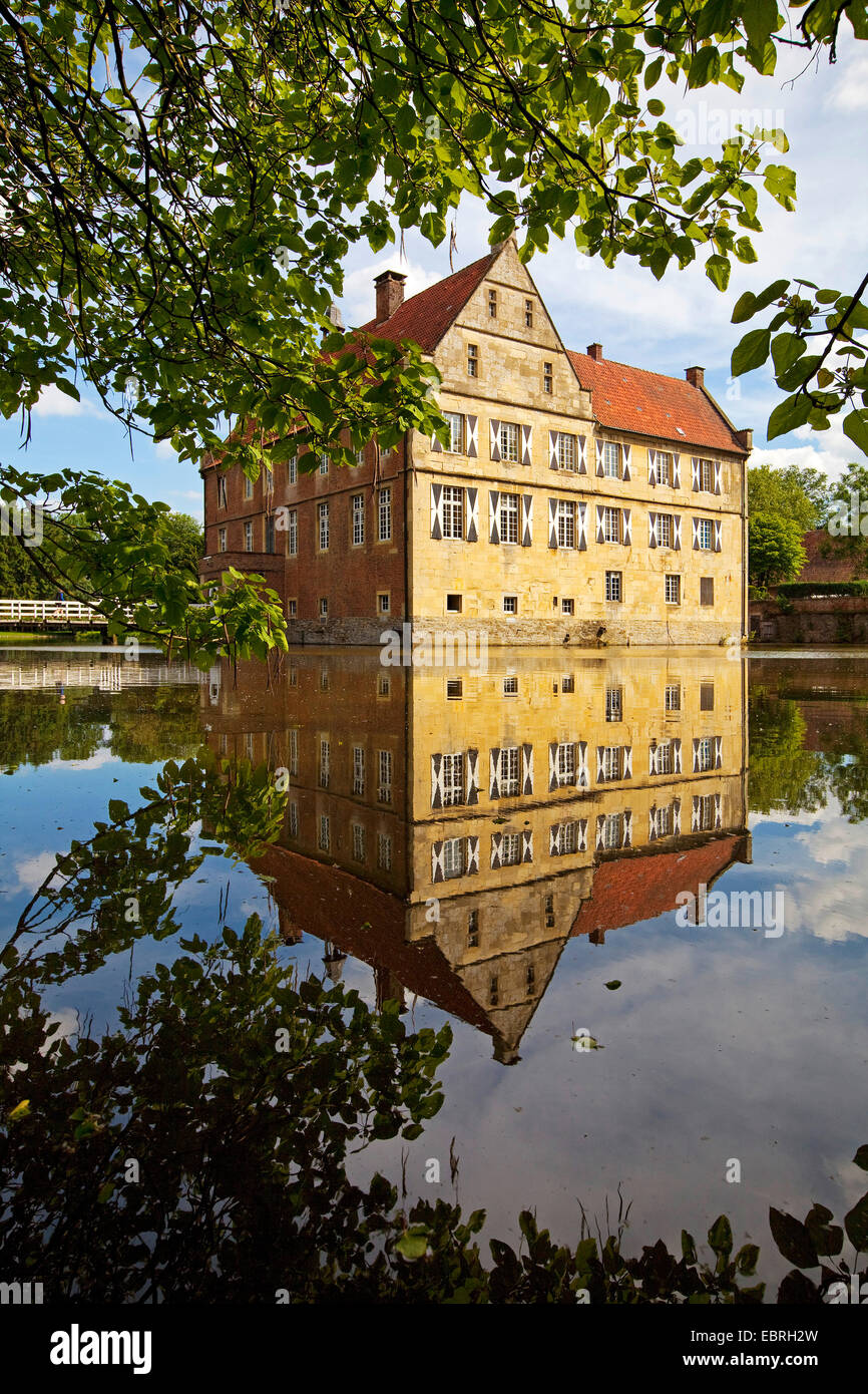castle Huelshoff, birth house of Annette von Droste-Huelshoff, Germany, North Rhine-Westphalia, Havixbeck Stock Photo