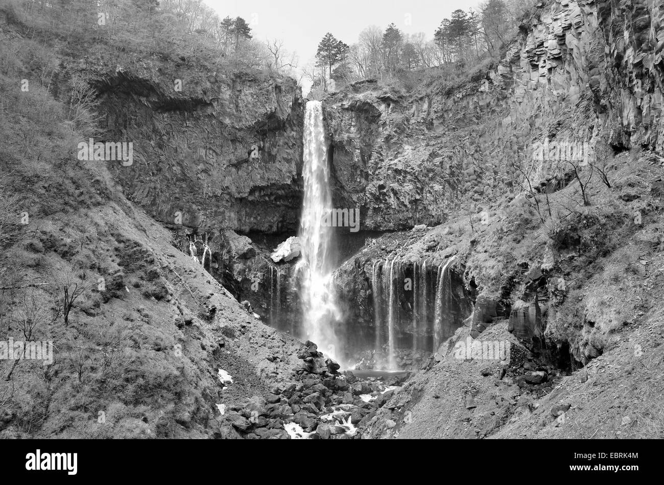 This picture of Kegon Falls was taken in Nikko, Japan. Stock Photo