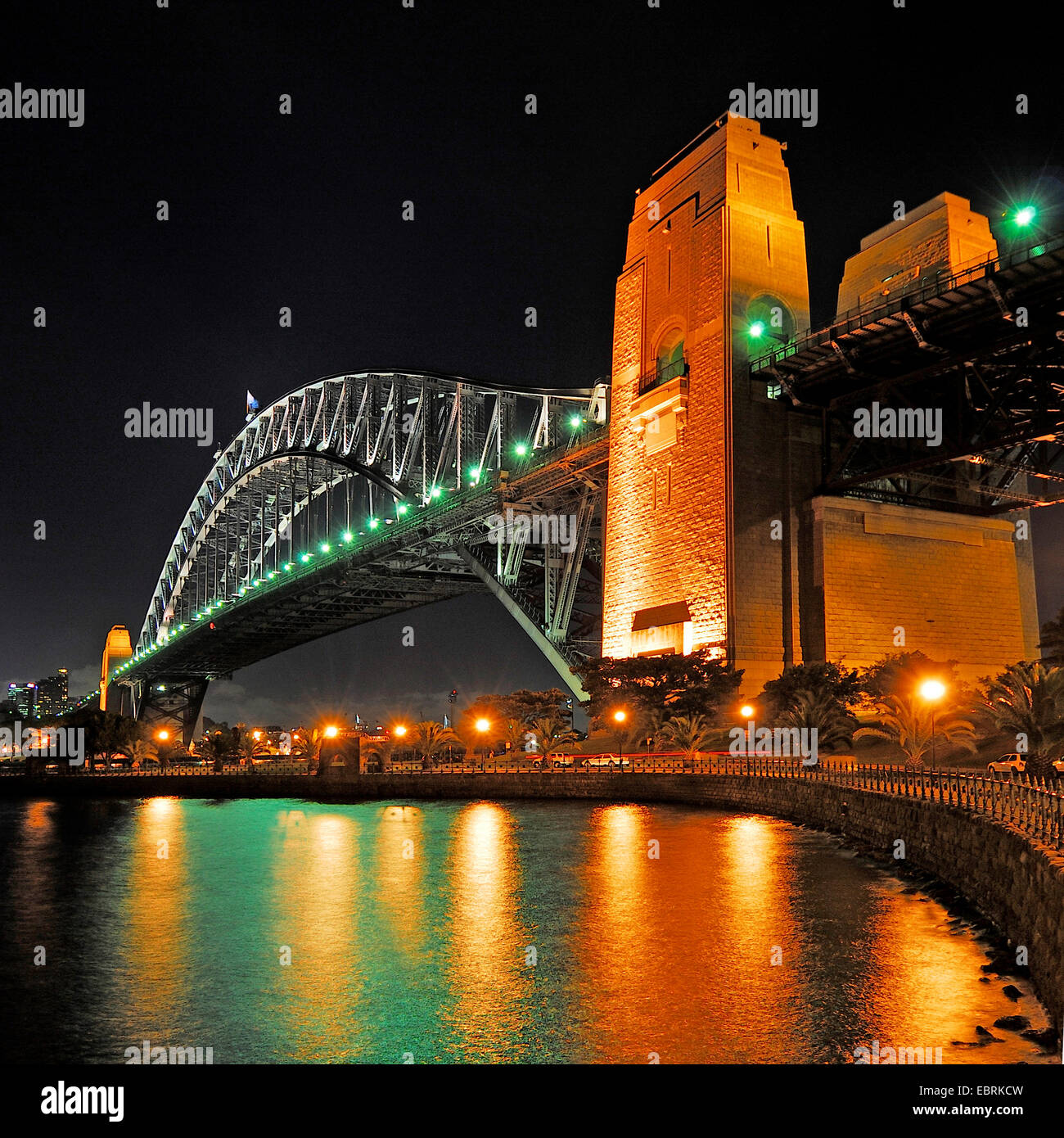 Sydney Harbour Bridge at night, Australia, New South Wales, Sydney Stock Photo