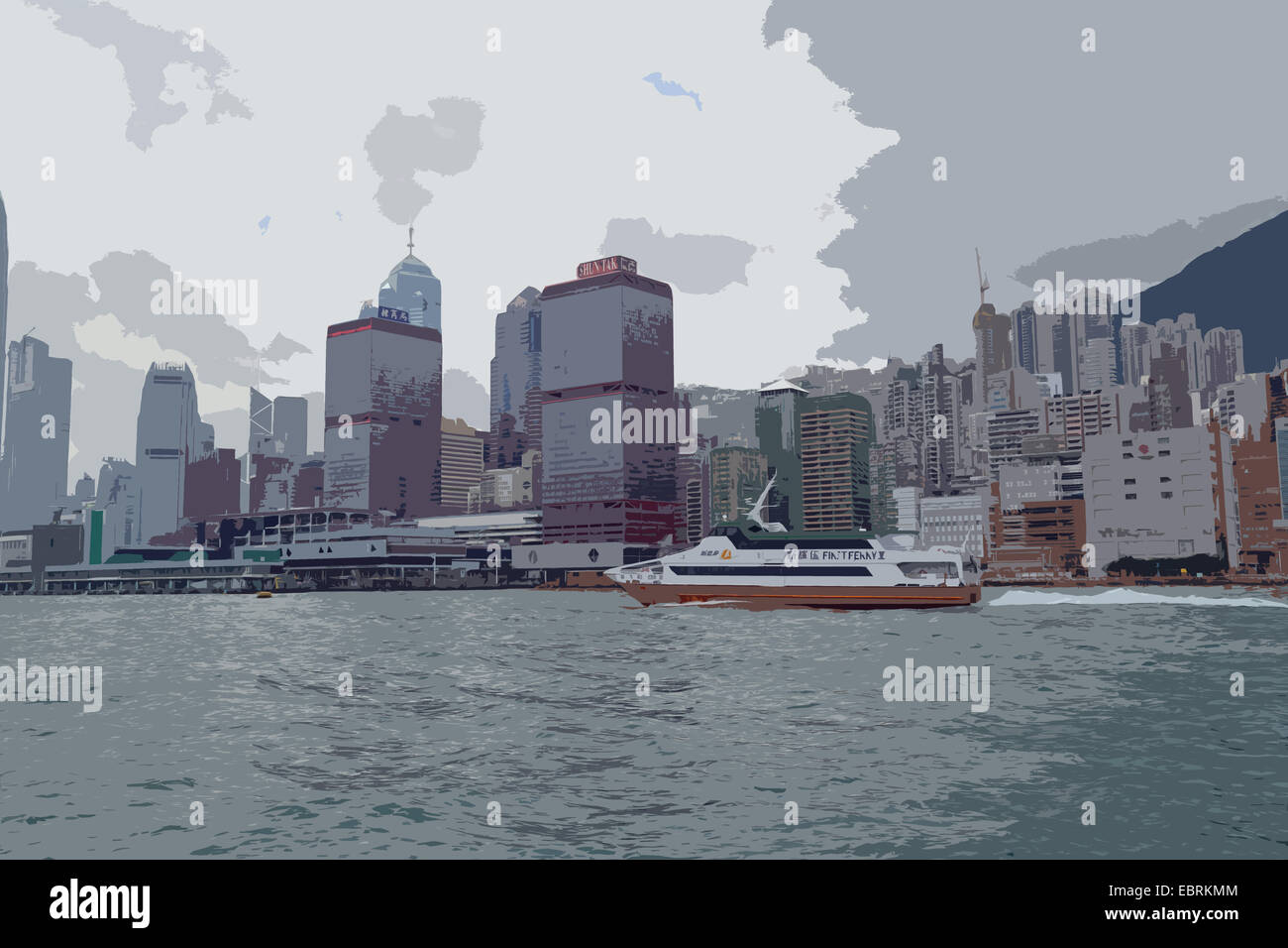 This image of Victoria Harbor in Hong Kong was captured during the