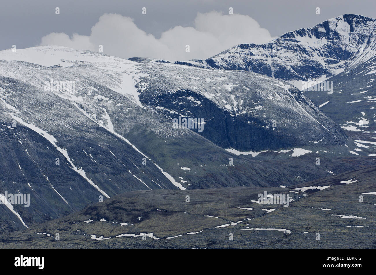 mountain scenery of Rondane National Park, Norway, Hedmark Fylke, Rondane National Park Stock Photo