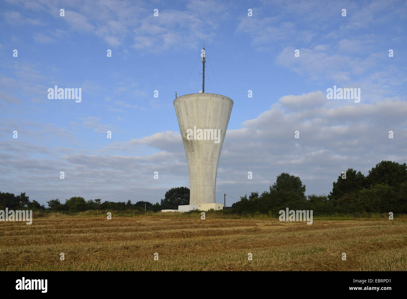 water tower with mast, France, Brittany, Erquy Stock Photo
