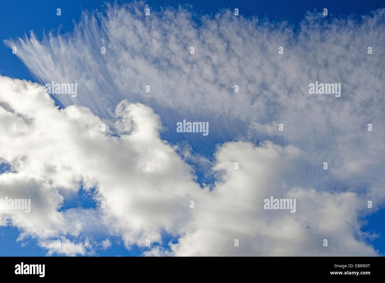 cirrus and cumulus clouds, Sweden, Gotland Stock Photo
