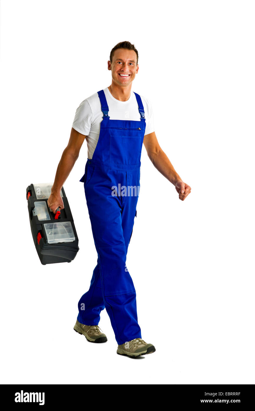 craftsman with a toolbox Stock Photo