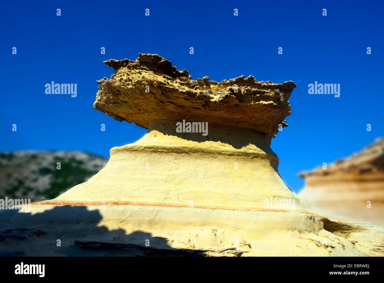rock column at Capo Pertusato, France, Corsica, Bonifacio Stock Photo