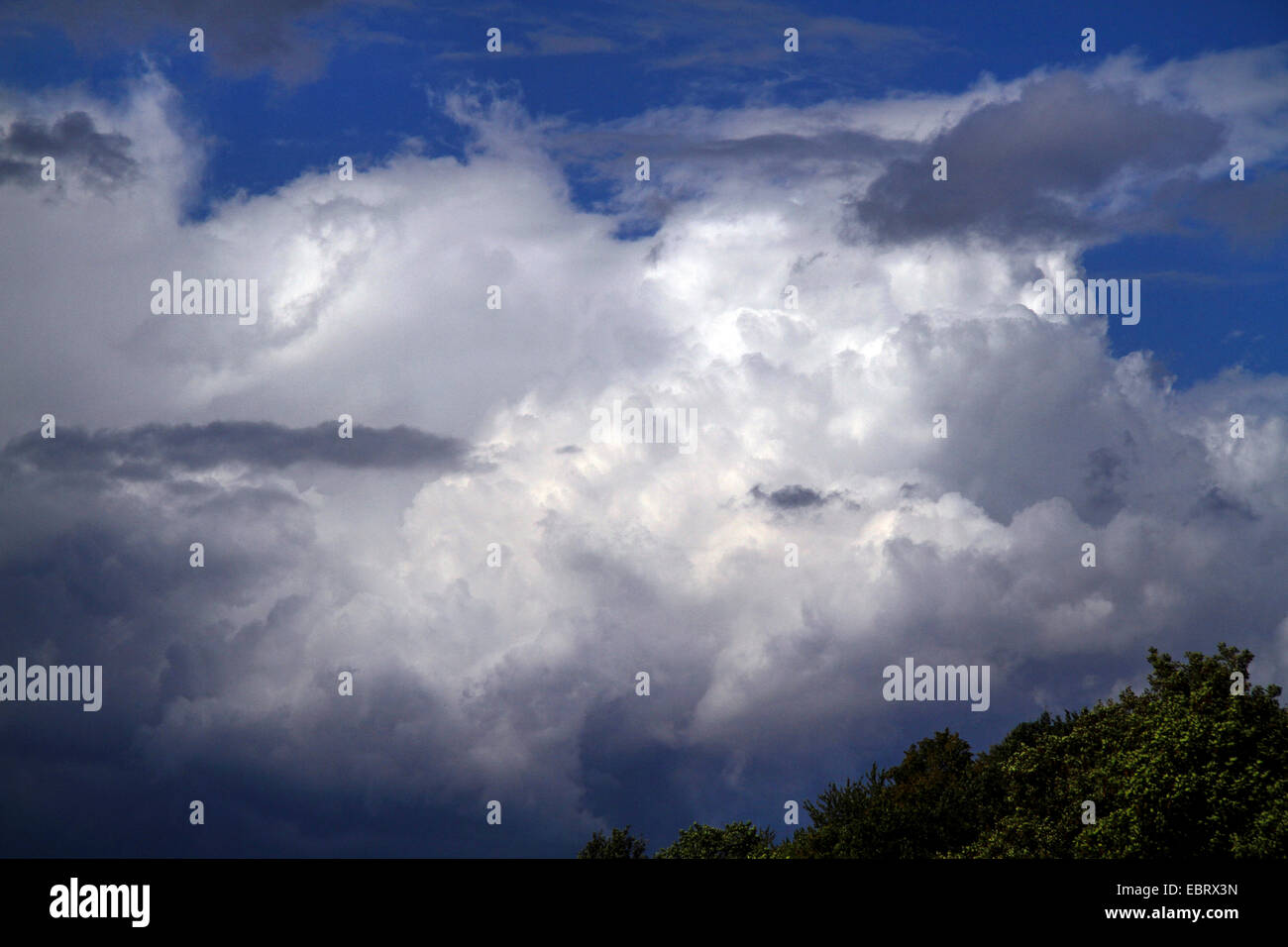 cumulus clouds in an unstable situation, Germany Stock Photo