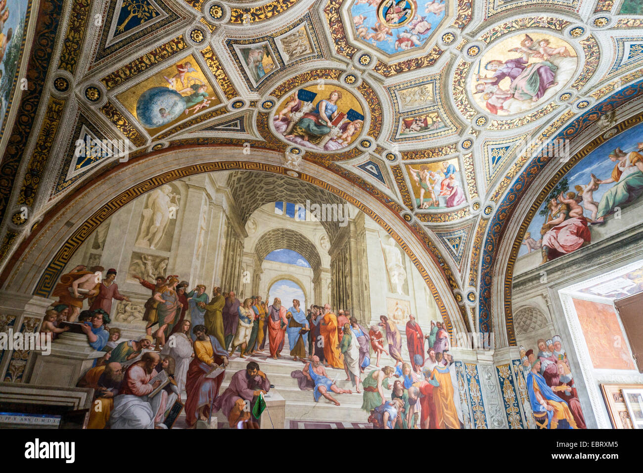 Vatican City: Raffael's "The School of Athens" Vatican Museums. Photo from 4th September 2014. Stock Photo