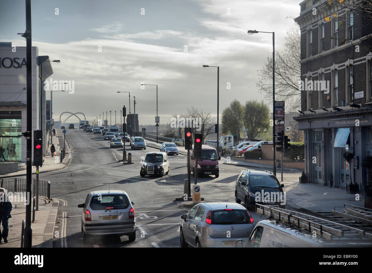 Wandsworth Bridge Rd in London UK Stock Photo Alamy