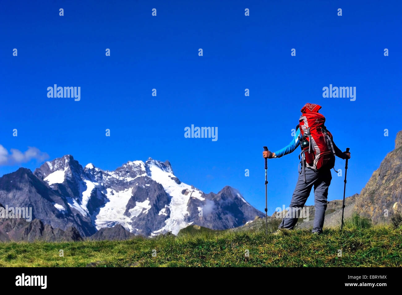 Hiker looking at mountain view hi-res stock photography and images - Alamy
