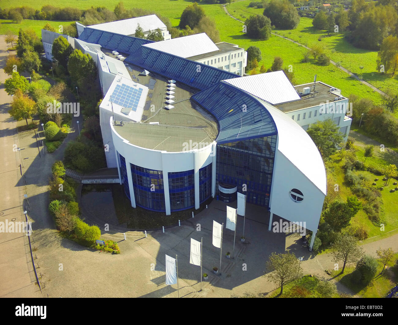 aerial view to Witten/Herdecke University, Germany, North Rhine-Westphalia, Ruhr Area, Witten Stock Photo