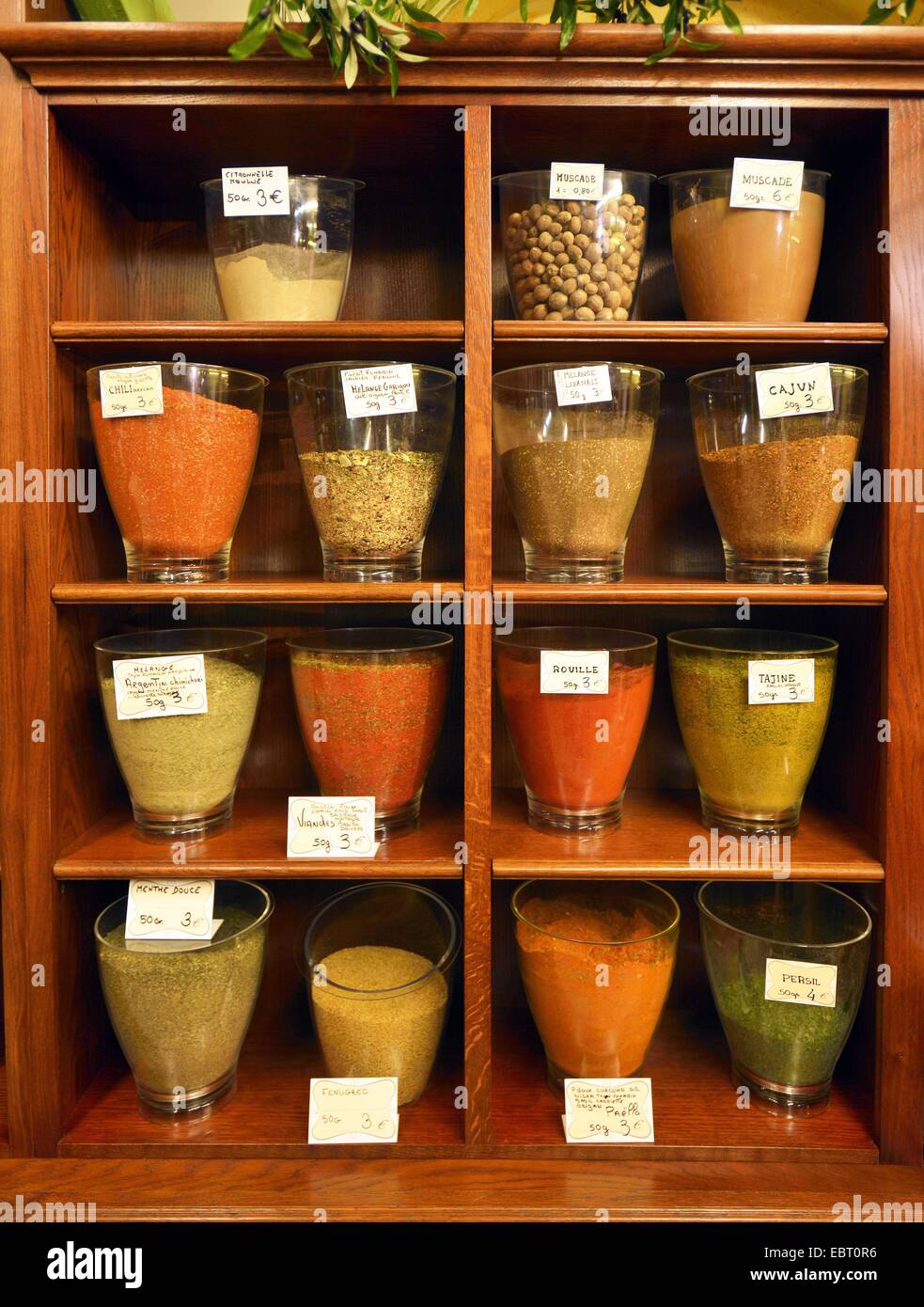 Shop of spices in Nice town, France, Alpes Maritimes, Nice Stock Photo