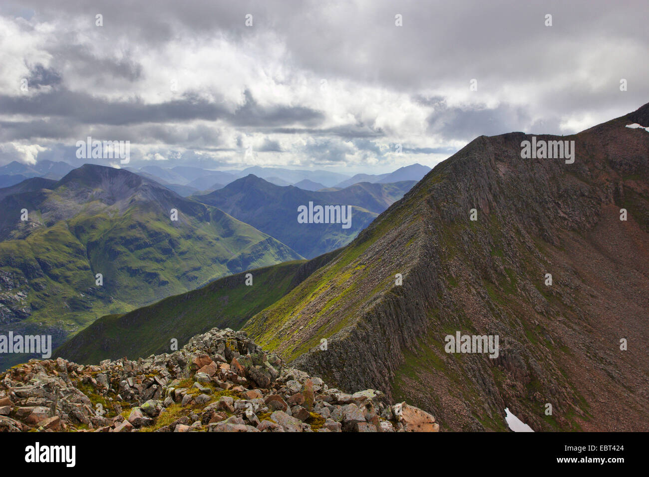 Carn Mor Dearg Arete, ridge between Carn Mor Dearg and Ben Nevis, United Kingdom, Scotland, Highlands Stock Photo