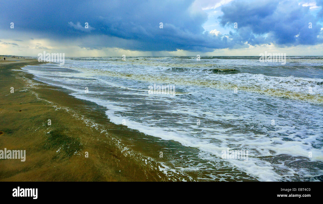 surge at the North Sea Coast, Netherlands, South Holland, Noordwijk aan Zee Stock Photo