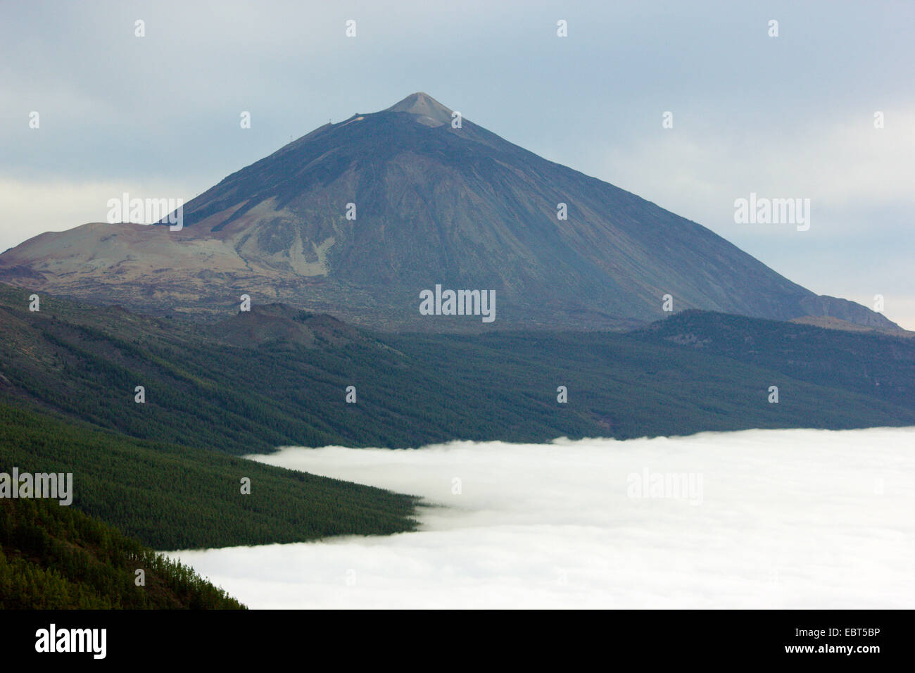 view to Teide volcano, Canary Islands, Tenerife, Teide National Park Stock Photo