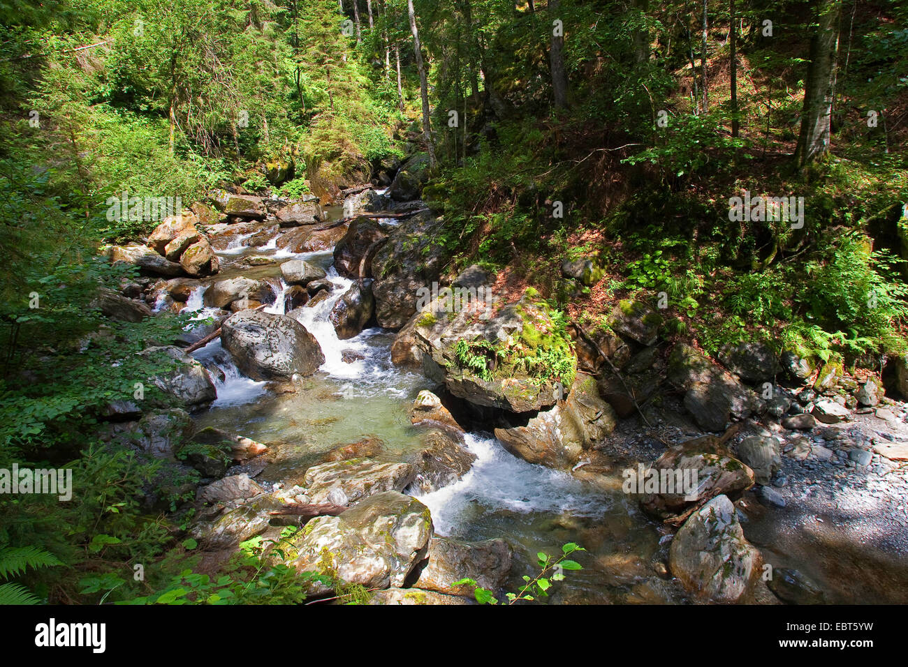 mountain creek in the Alps, Austria, Kaernten Stock Photo