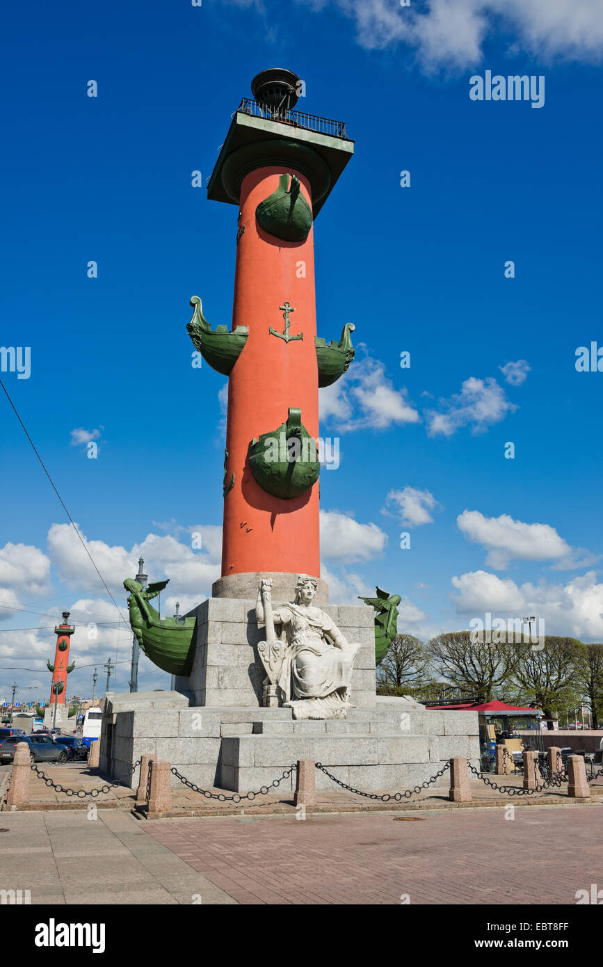 The architecture of SaintPetersburg, Rostral column on the background