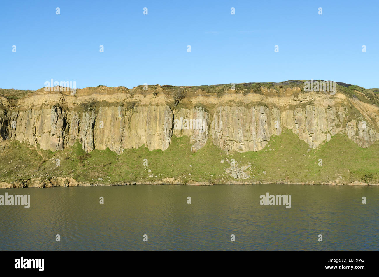 Waterfilled quarry pit at Clee Hill Quarry in Worcestershire Stock