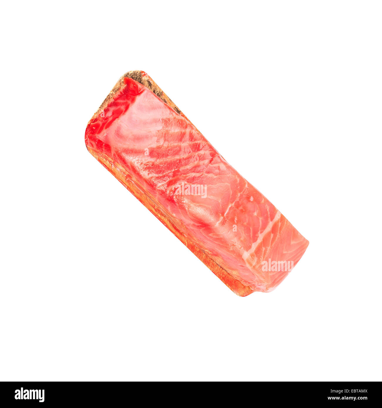 piece of red fish fillet isolated on white Stock Photo - Alamy