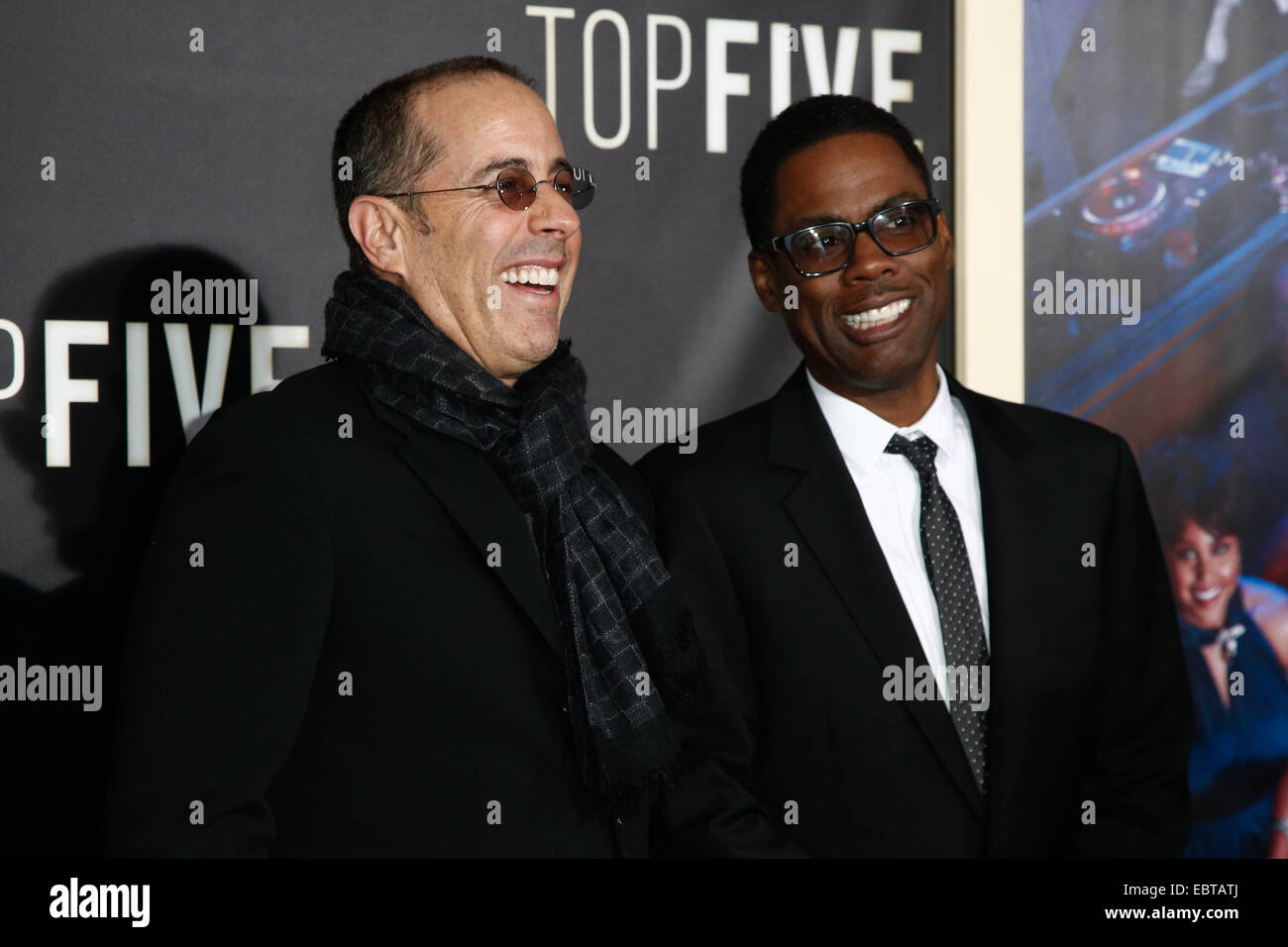New York, USA. 3rd December, 2014. Comedian/actors Jerry Seinfeld (L) and Chris Rock attend the 'Top Five' premiere at the Ziegfeld Theatre on December 3, 2014 in New York City. Credit:  Debby Wong/Alamy Live News Stock Photo
