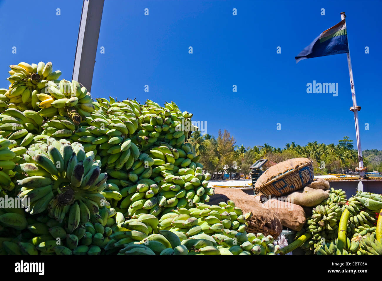 bananas on aboat, India, India, Andaman Islands Stock Photo