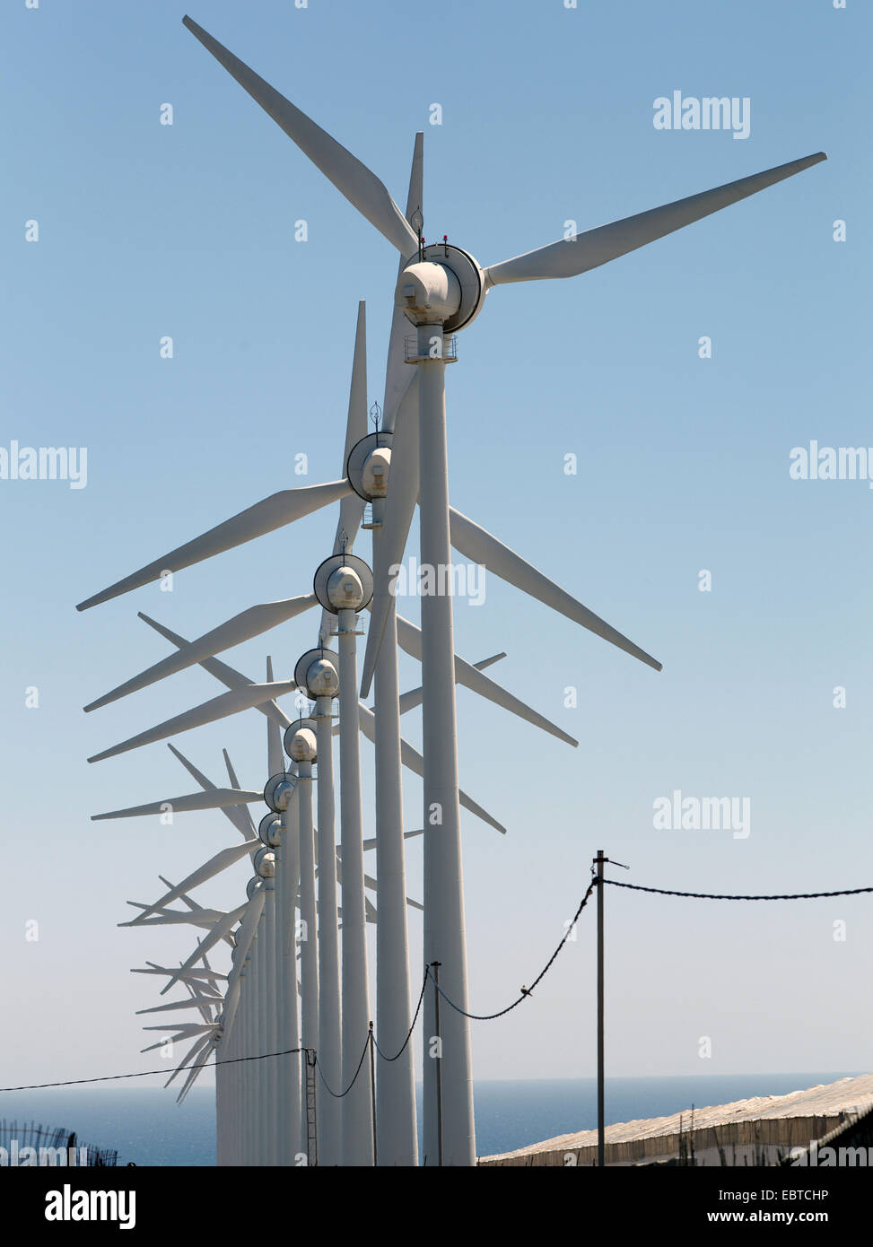 wind energy plant at the sea, Canary Islands, Canary Islands, Gran Canaria Stock Photo