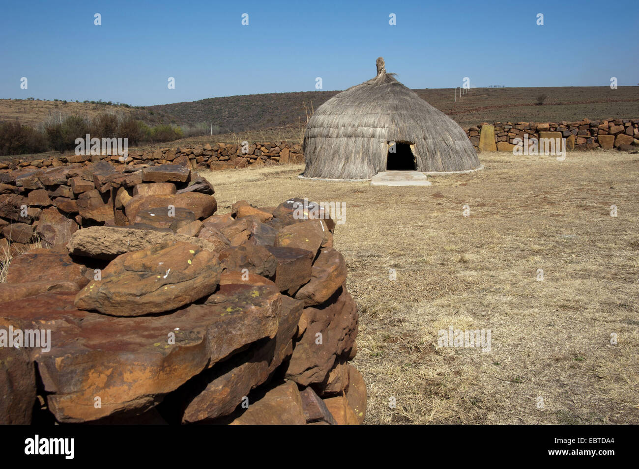 museum village of the South African Ndebele, South Africa, Mpumalanga, Middelburg Stock Photo