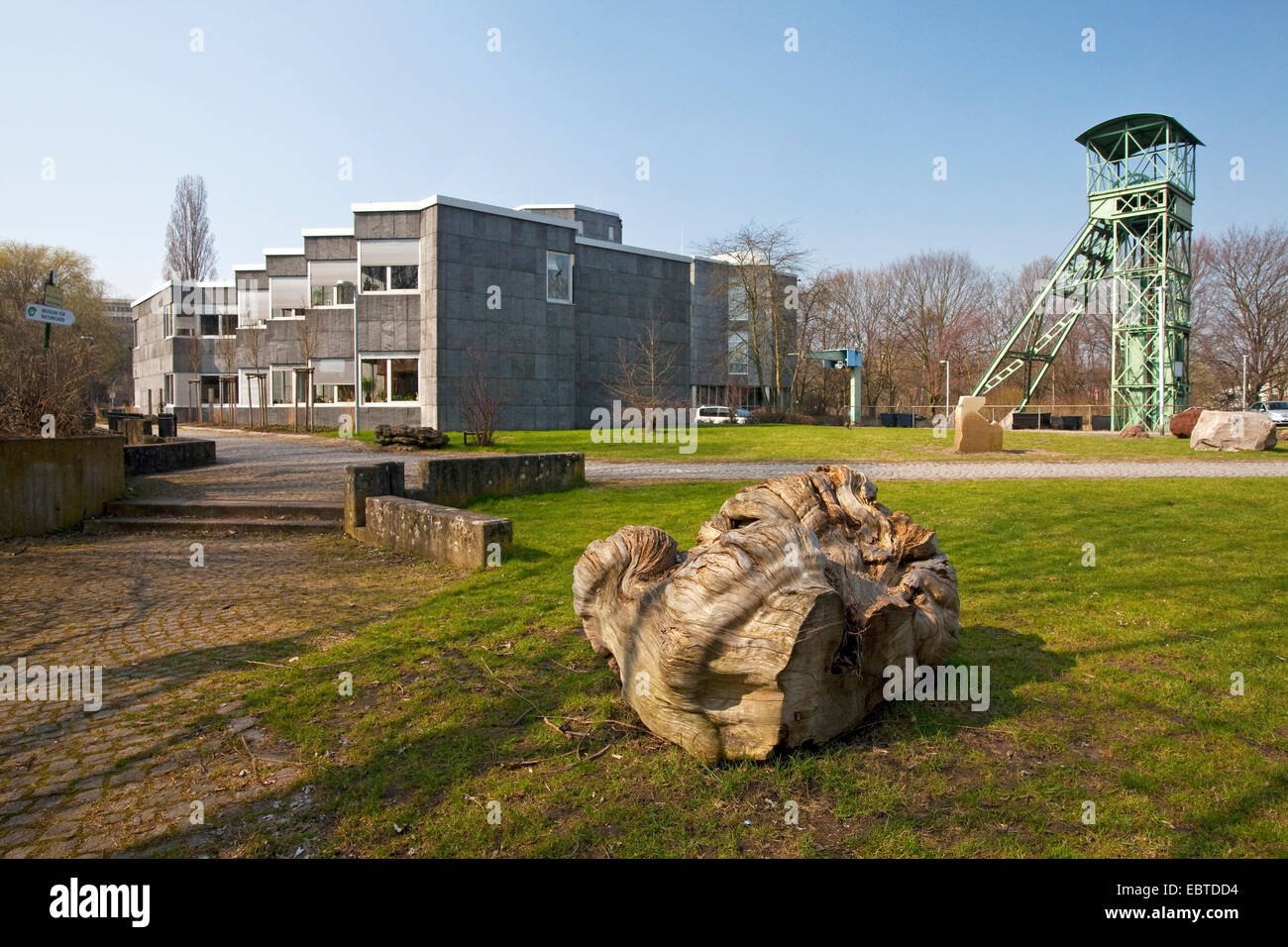 museum of naturl history and pit frame, Germany, North Rhine-Westphalia, Ruhr Area, Dortmund Stock Photo