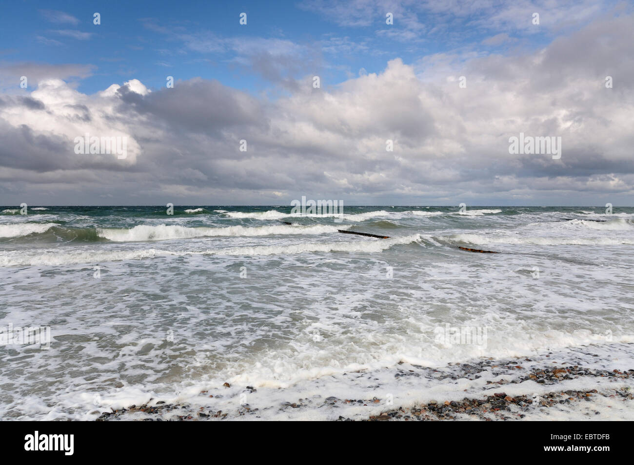 stormy Baltic Sea, Germany, Mecklenburg-Western Pomerania Stock Photo