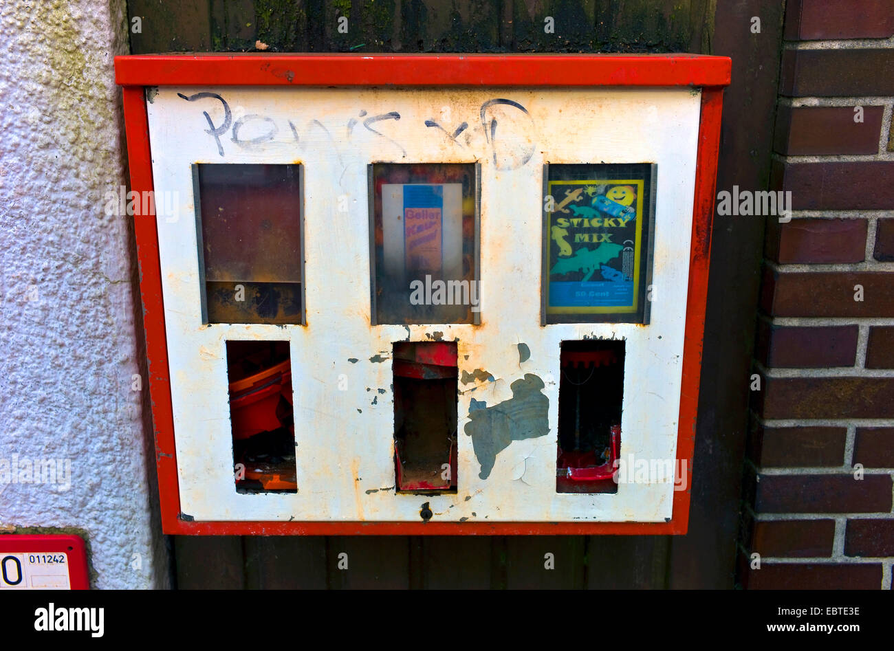 destroyed gumball machine Stock Photo