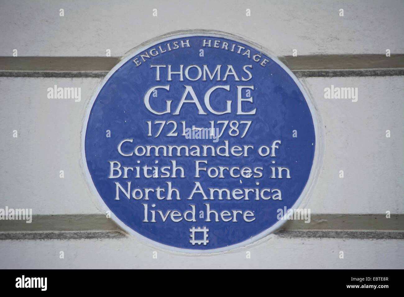 english heritage blue plaque marking a home of thomas gage, portland