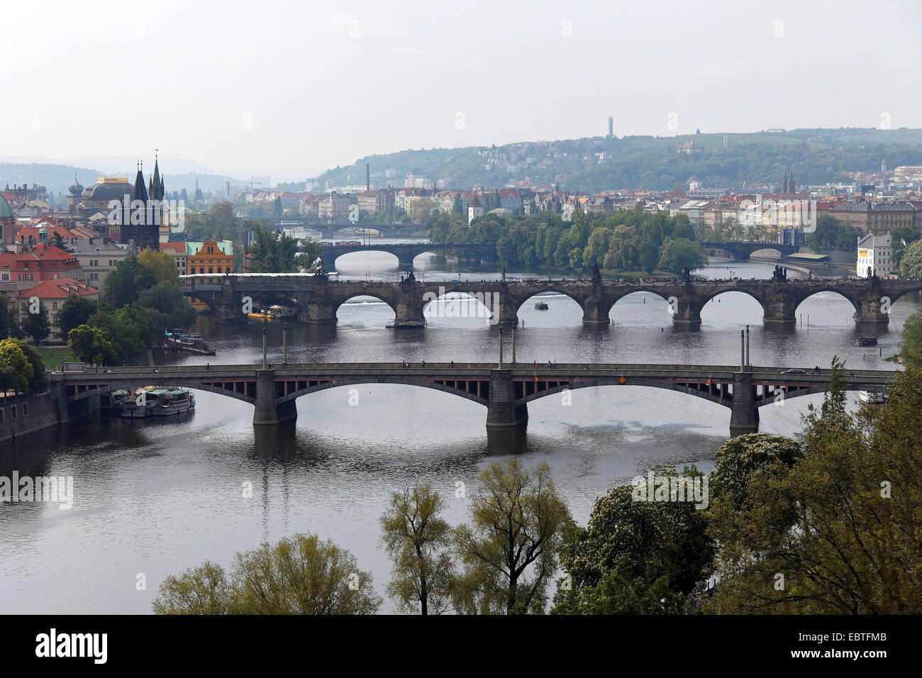 bridges over the Vltava river, Czech Republic, Prague Stock Photo Alamy