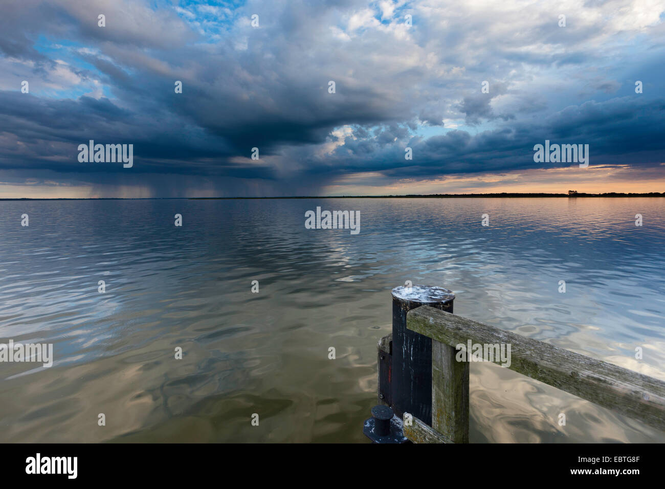 storm clouds over the bodden, Germany, Mecklenburg-Western Pomerania, Wustrow Stock Photo
