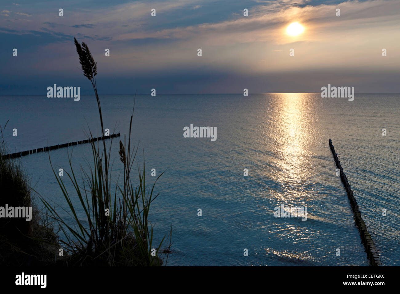 sunset over the Baltic Ocean, Germany, Mecklenburg-Western Pomerania, Wustrow Stock Photo