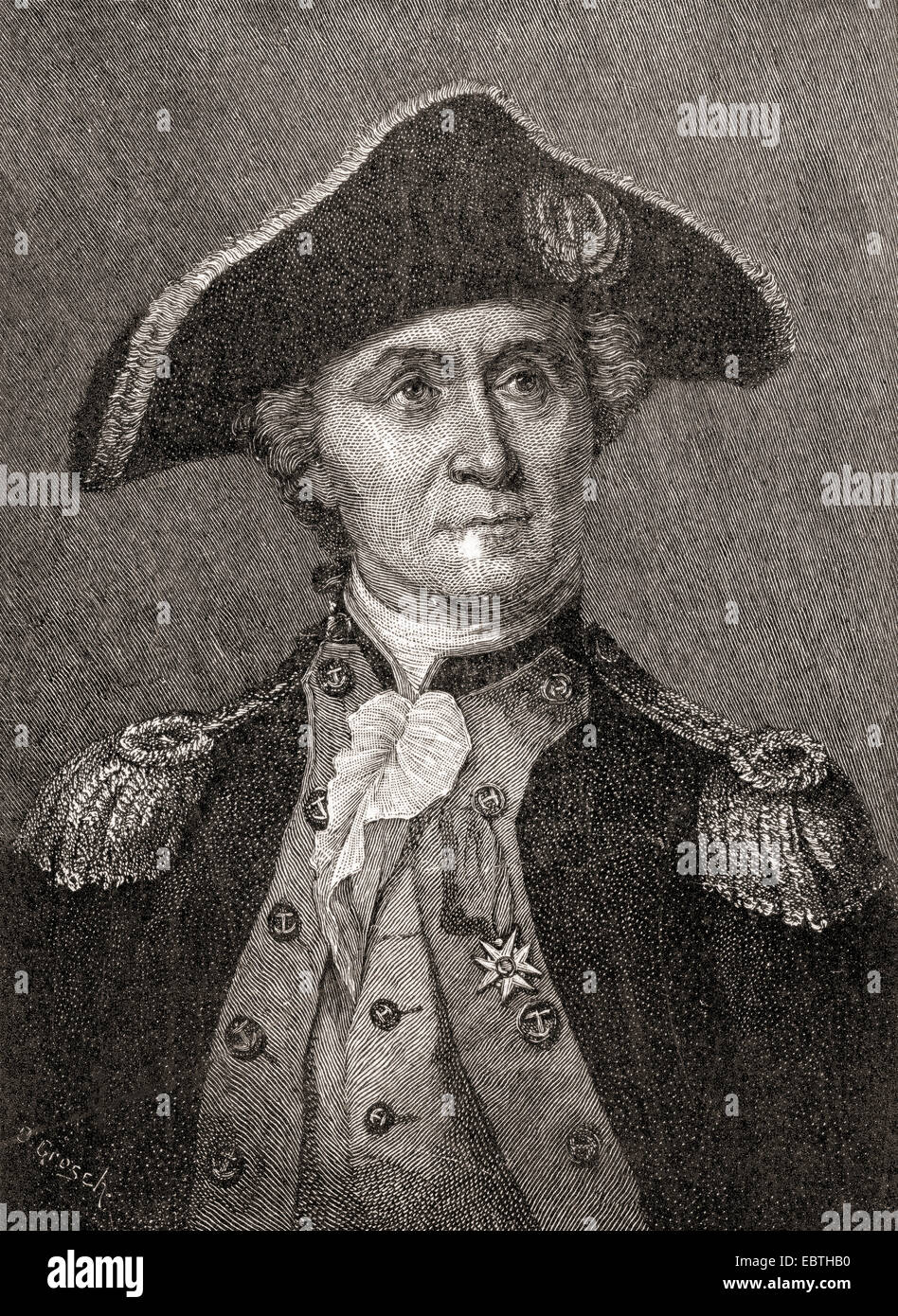 John Paul Jones, 1747 – 1792.   Scottish sailor and naval fighter in the American Revolutionary War. Stock Photo
