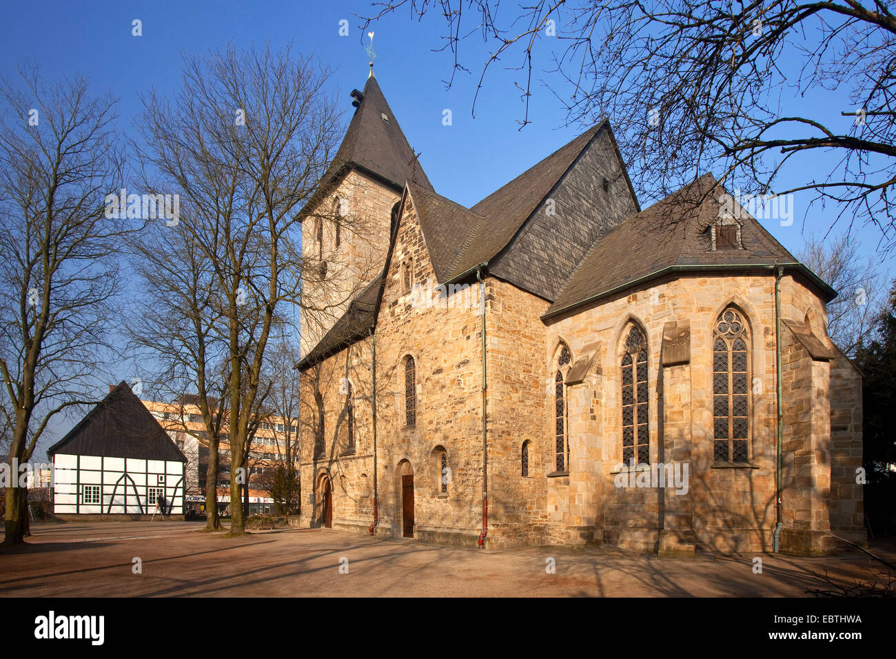 protestant parish church of Brackel, Germany, North Rhine-Westphalia, Ruhr Area, Dortmund Stock Photo