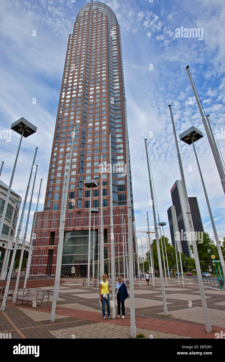 the Messeturm, Germany, Hesse, Frankfurt Stock Photo