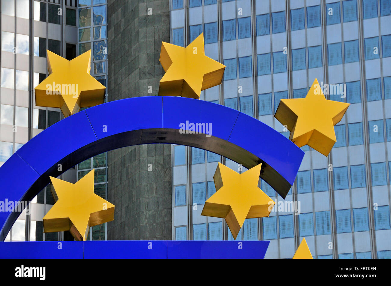 detail of Euro sign at EUB, European Central Bank, Germany, Hesse, Frankfurt/Main Stock Photo